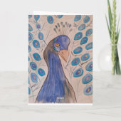 Pfacock Blue Birthday Card Karte (Rückseite)