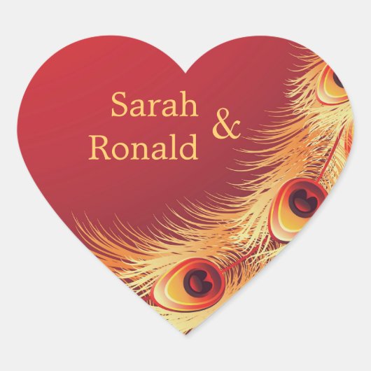Pfacock Feather Wedding Sticker (Vorderseite)
