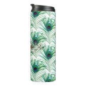 Pfacock Mit Monogramm Gemstone Thermosbecher (Nach rechts gedreht)