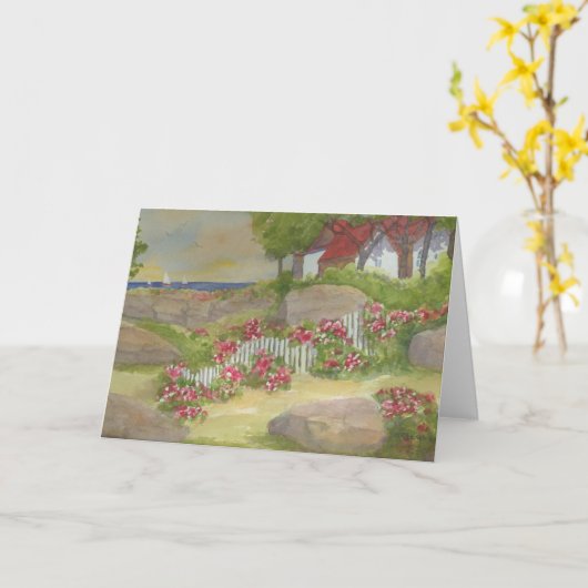 Pfad auf der Lane Monhegan Island Maine Karte (Gelbe Blume)