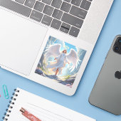 Pfad der Gnade: Engel des Friedlichen Aufstiegs Aufkleber (Laptop mit iPhone)
