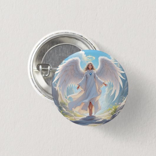 Pfad der Gnade: Engel des Friedlichen Aufstiegs Button (Vorne & Hinten)