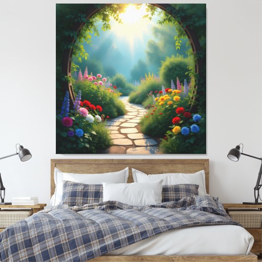 Pfad der Rosen Leinwanddruck (Insitu (Schlafzimmer))