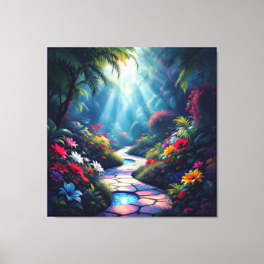 Pfad der Rosen Leinwanddruck (Vorderseite)