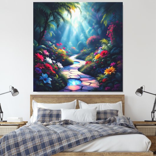 Pfad der Rosen Leinwanddruck (Insitu (Schlafzimmer))