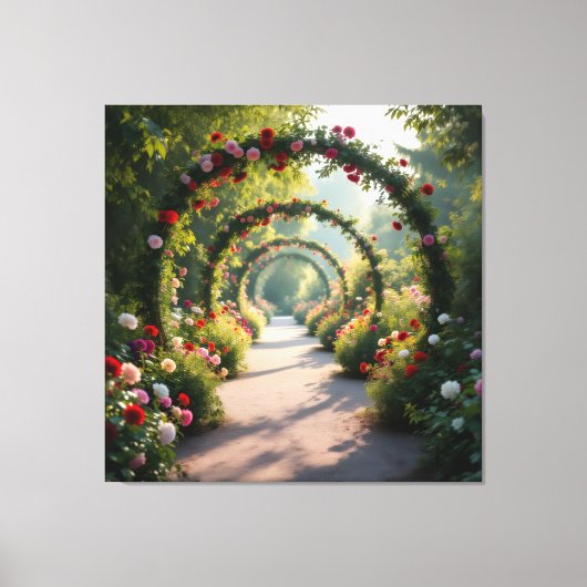 Pfad der Rosen Leinwanddruck (Vorderseite)