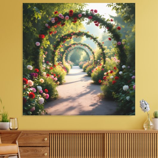 Pfad der Rosen Leinwanddruck (Insitu (Wohnzimmer))