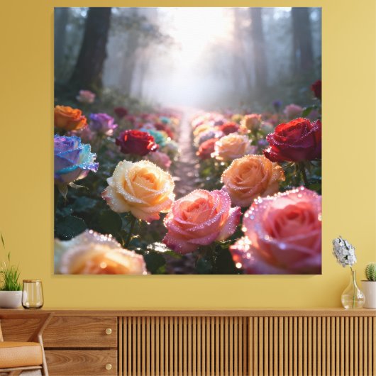 Pfad der Rosen Leinwanddruck (Insitu (Wohnzimmer))