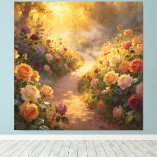 Pfad der Rosen Leinwanddruck