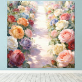 Pfad der Rosen Leinwanddruck (Insitu (Holzboden))