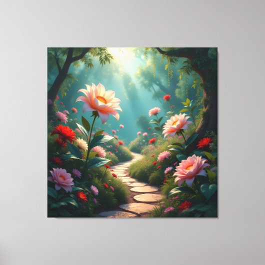 Pfad der Rosen Leinwanddruck (Vorderseite)