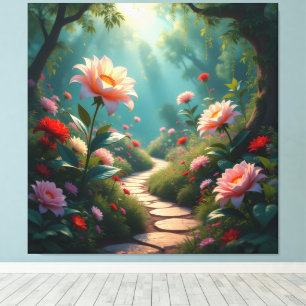 Pfad der Rosen Leinwanddruck