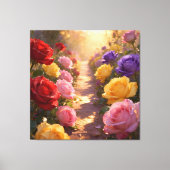 Pfad der Rosen Leinwanddruck (Vorderseite)