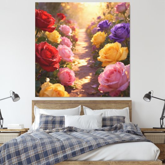 Pfad der Rosen Leinwanddruck (Insitu (Schlafzimmer))