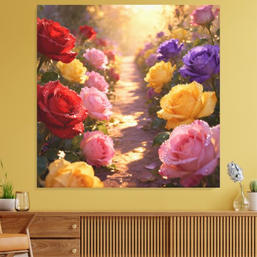 Pfad der Rosen Leinwanddruck (Insitu (Wohnzimmer))