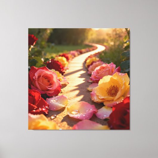 Pfad der Rosen Leinwanddruck (Vorderseite)
