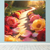 Pfad der Rosen Leinwanddruck (Insitu (Holzboden))