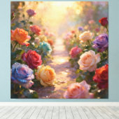 Pfad der Rosen Leinwanddruck (Insitu (Holzboden))