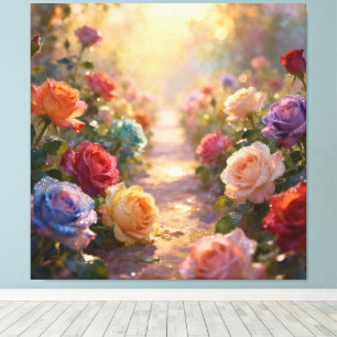 Pfad der Rosen Leinwanddruck