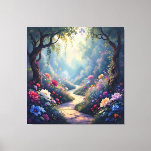 Pfad der Rosen Leinwanddruck (Vorderseite)