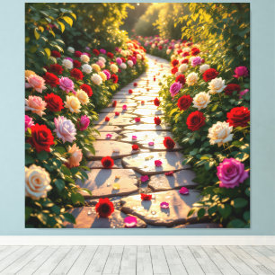 Pfad der Rosen Leinwanddruck