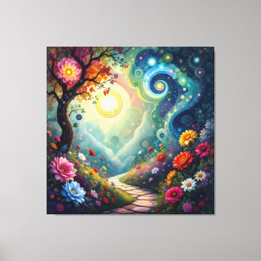 Pfad der Rosen Leinwanddruck (Vorderseite)