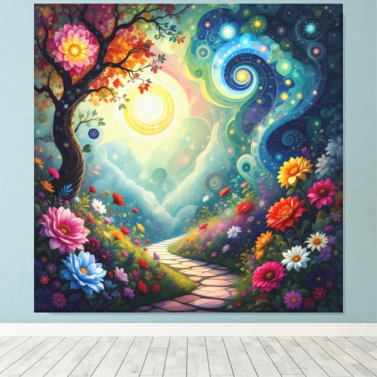 Pfad der Rosen Leinwanddruck (Insitu (Holzboden))