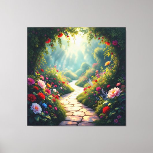 Pfad der Rosen Leinwanddruck (Vorderseite)