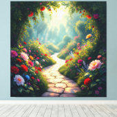 Pfad der Rosen Leinwanddruck (Insitu (Holzboden))