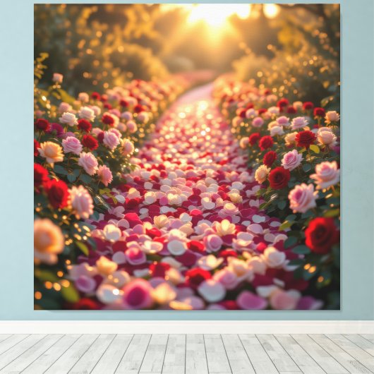 Pfad der Rosen Leinwanddruck (Insitu (Holzboden))
