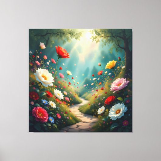 Pfad der Rosen Leinwanddruck (Vorderseite)