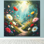 Pfad der Rosen Leinwanddruck (Insitu (Holzboden))