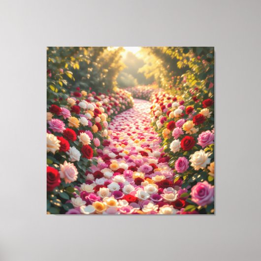 Pfad der Rosen Leinwanddruck (Vorderseite)