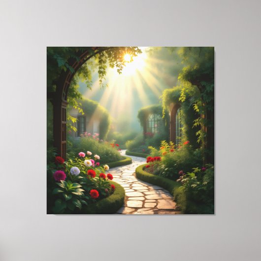 Pfad der Rosen Leinwanddruck (Vorderseite)