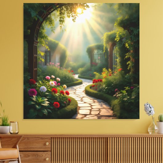 Pfad der Rosen Leinwanddruck (Insitu (Wohnzimmer))