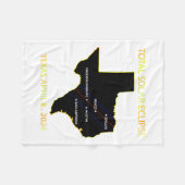 Pfad der Solar Eclipse 2024 Interaktive Karte Texa Fleecedecke (Vorderseite (Horizontal))