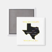 Pfad der Solar Eclipse 2024 Interaktive Karte Texa Magnet (Vorderseite/Rückseite)