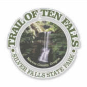 Pfad der Ten Falls (rd) Aufkleber (Vorderseite)