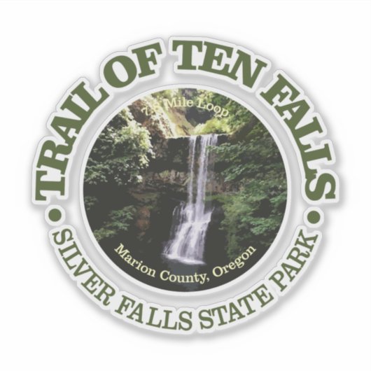 Pfad der Ten Falls (rd) Aufkleber (Vorderseite)