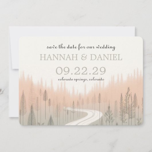 Pfad der weichen Farben Save The Date (Vorderseite)