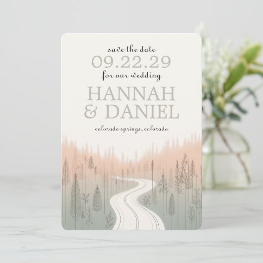 Pfad der weichen Farben Save The Date (Stehend Vorderseite)