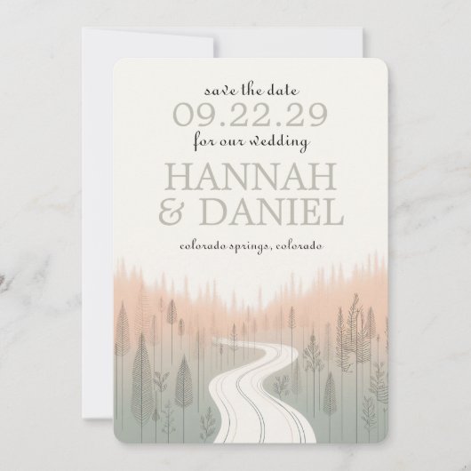 Pfad der weichen Farben Save The Date (Vorderseite)