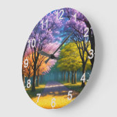 **"Pfad des Lila: Jacaranda Walkway"*** Große Wanduhr (Winkel)
