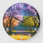 **"Pfad des Lila: Jacaranda Walkway"*** Große Wanduhr (Vorderseite)