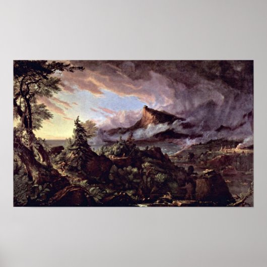 Pfad des Reiches: primitiver Staat von Thomas Cole Poster (Vorne)