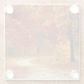 Pfad durch die Bäume im Herbst Glasuntersetzer (Rückseite)