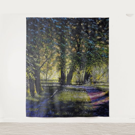 "Pfad durch die Landschaft" Wandteppich (Vorderseite)