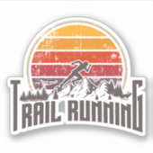 Pfad durch Vintagen Sonnenuntergang Aufkleber (Vorderseite)