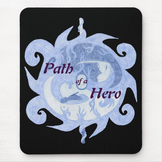 "Pfad eines Helden" Emblem (mit Titel) Mousepad (Vorne)