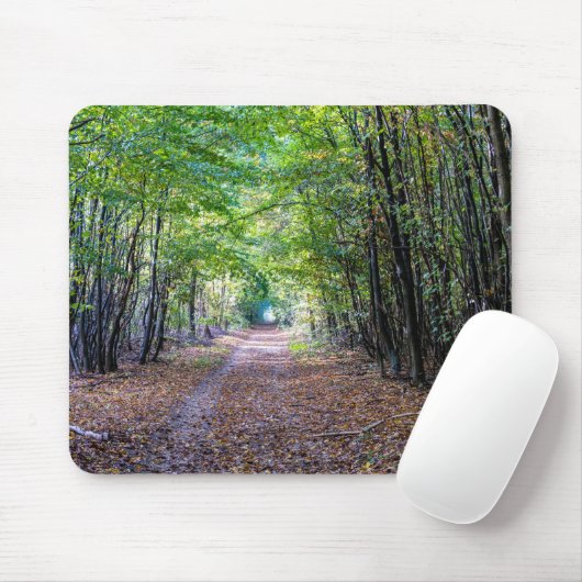 Pfad im Herbstwald, Heiliger Germain-Wald Mousepad (Mit Mouse)